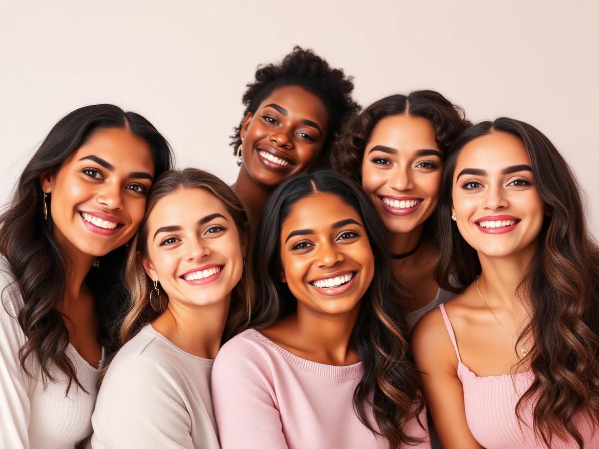 Diverse women smiling together